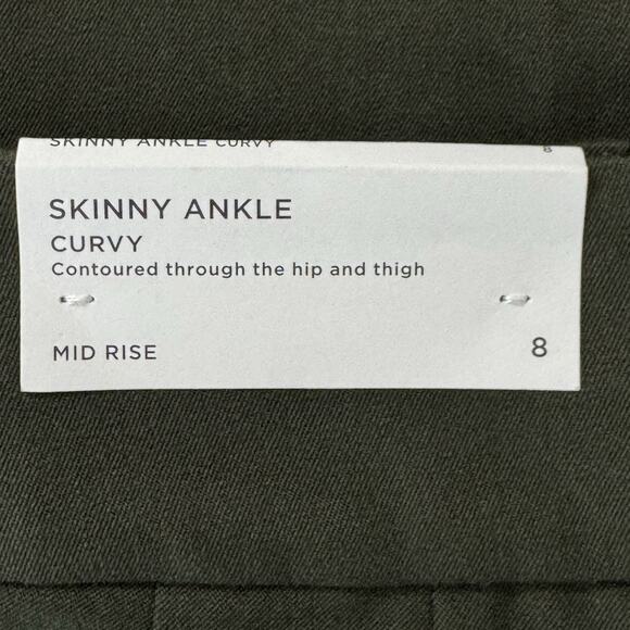 NWT LOFT Curvy Skinny Ankle Trousers Size 8 Forest Green Mid Rise - Picture 13 of 14